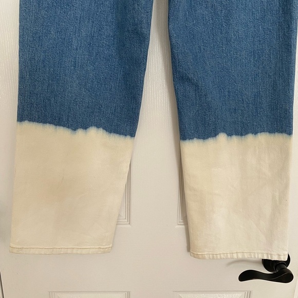 STELLA MCCARTNEY Jeans Two-Tone High-Rise Straight-Leg Jeans Blue/White Size 28 - Picture 6 of 10